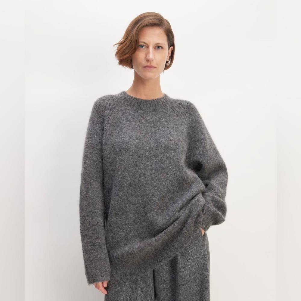 Like New - Everlane The SuperFuzz Alpaca Crew - Dark Charcoal Medium